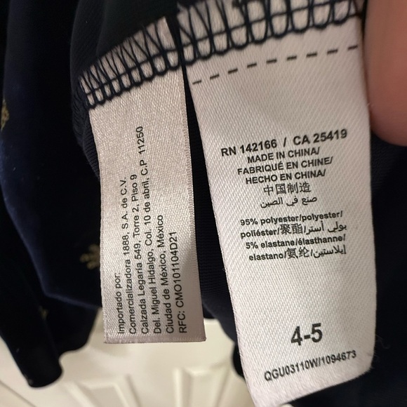 Peek Navy Velvet Dress with Gold Embroidery - Picture 2 of 5